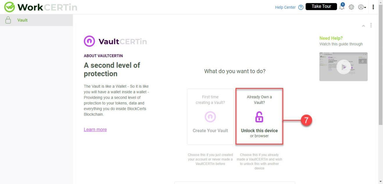 BlockCerts - Unlocking with BCERTin Wallet