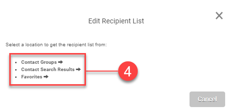 Edit Recipient List window