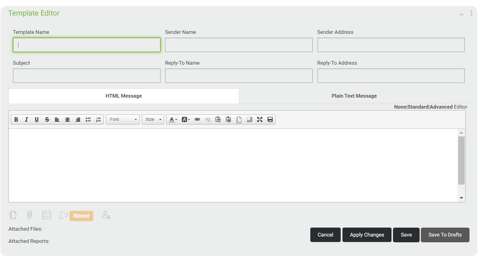 Editing a Campaign Template